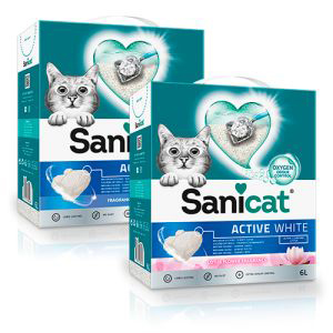 Sanicat White arena bentonita blanca aglomerante para gatos