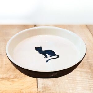 Comedero Cerámica Gato BN gatito ohmygosweb.com