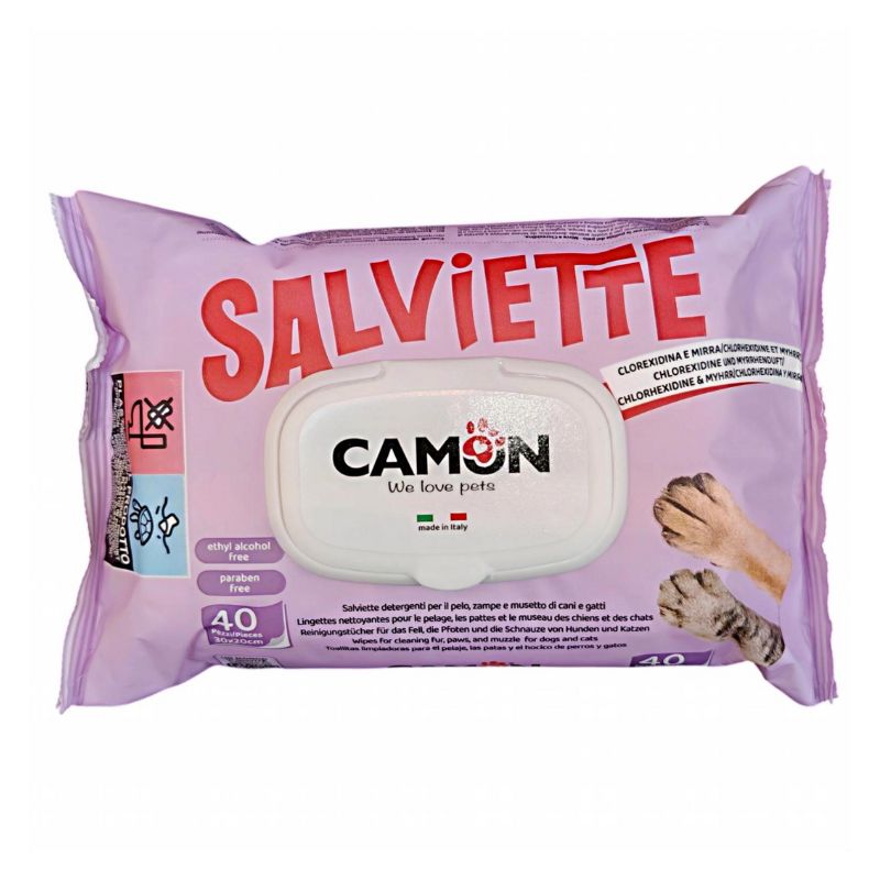Toallitas Clorhexidina Perros y Gatos Camon 40uds oh my gos