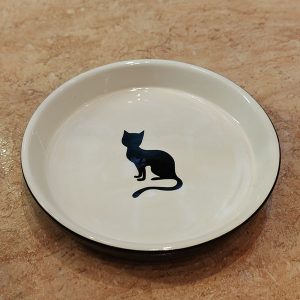 comedero ceramica gato gatito pequeño interno blanco