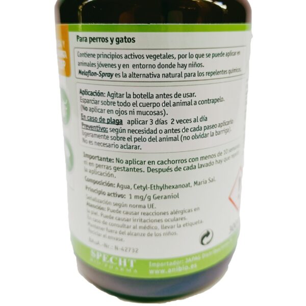 Anibio Melaflon Spray Antiparasitario Perro Gato - Imagen 3