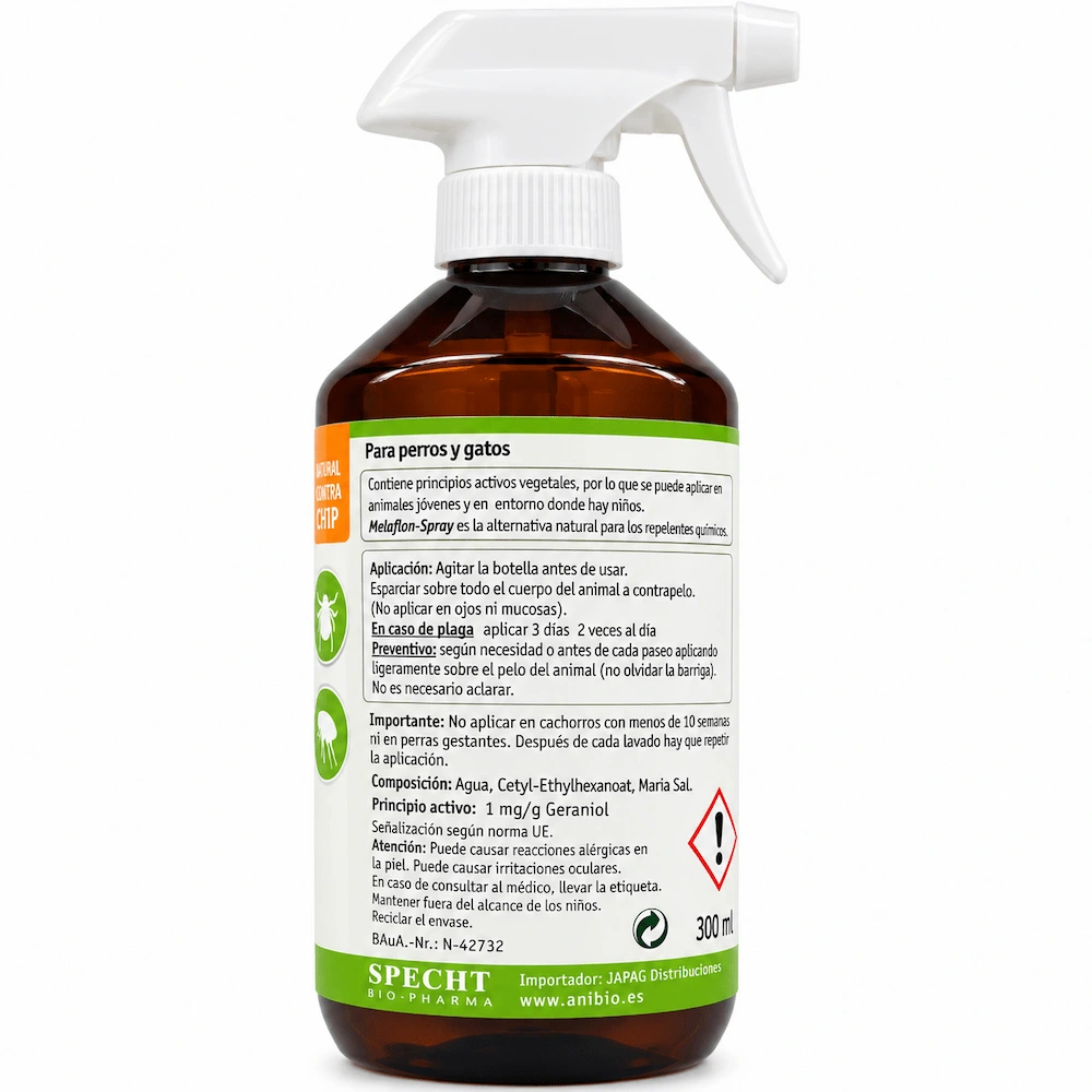 Anibio Melaflon Spray Antiparasitario Perro Gato - Imagen 2