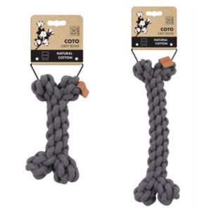 juguete de cuerda HUESO de cuerda para perros GRIS M-pets ecologico COTO oh my gos