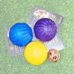 pelota para perro resistente durafoam starmark oh my gos