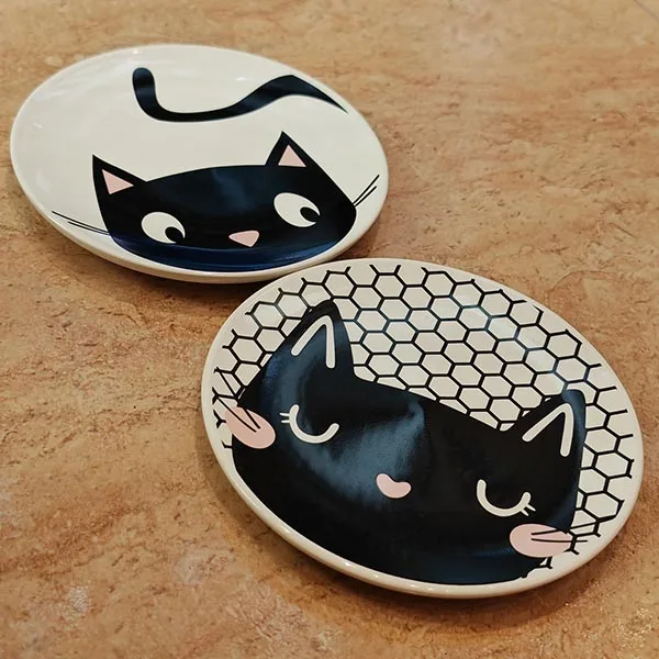 plato de ceramica para gato BN mosaic