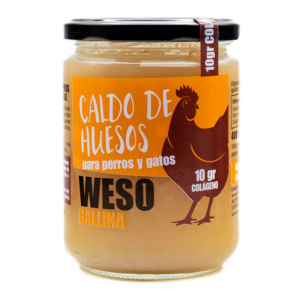 Caldo de Huesos para Gatos y Perros de Gallina Weso