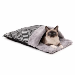 saco de dormir gato rayas blanco negro fuzzyard