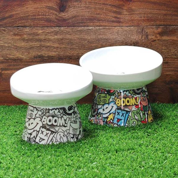 Comederos elevados gatos y perros ceramica m-pets urbanstyle inclinados