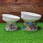 Comederos elevados para gatos y perros ceramica m-pets urbanstyle inclinados