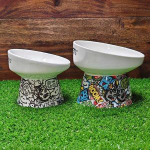 Comederos elevados para gatos y perros ceramica m-pets urbanstyle inclinados