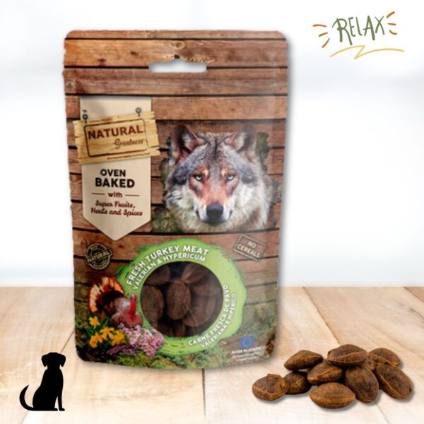 Snack Relajante Natural para Perros Natural Greatness Oven Baked