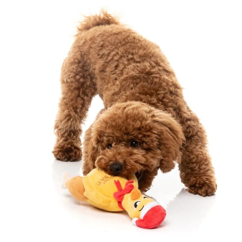 Pollo de Peluche para perro FuzzYard amarillo caniche oh my gos
