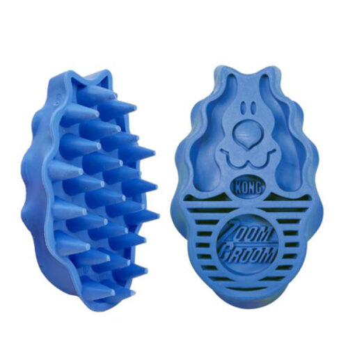 manopla de goma para perros zoom groom DOG AZUL KONG oh my gos