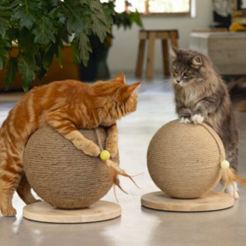 rascador esfera pelota de yute grande y pequeño oh my gos