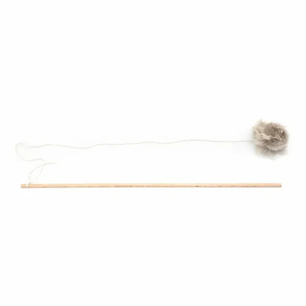 caña para gatos gloria pompon pelo natural conejo juguete ecologico ohmygosweb.com