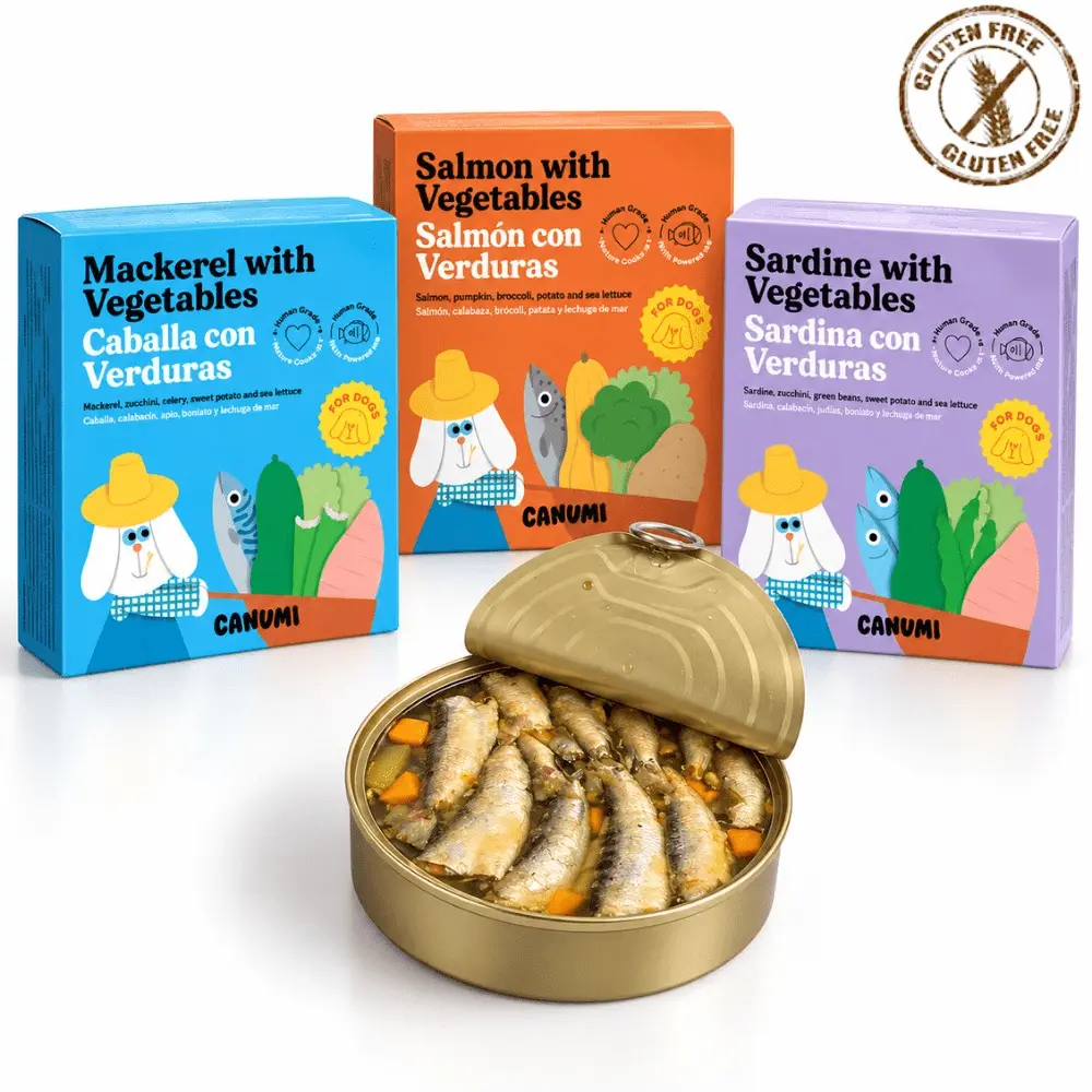 canumi dogs conserva de pescado natural con verduras compra online en oh my gos